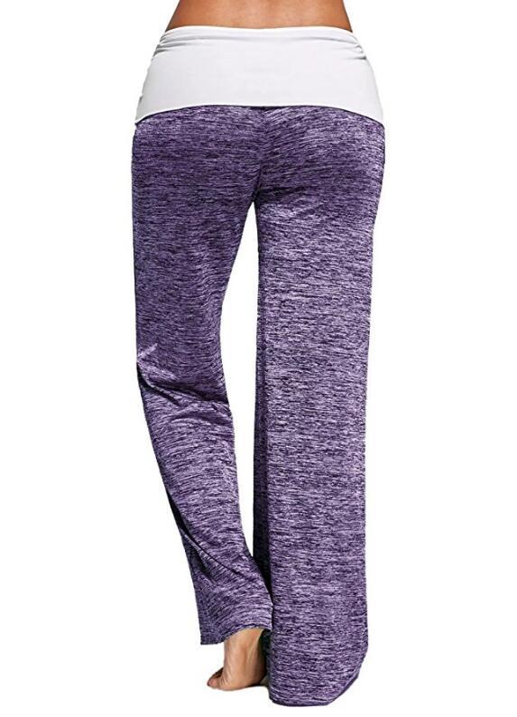 SZ60026-5 Женские свободные леггинсы для йоги с широкими штанинами Foldover Heather